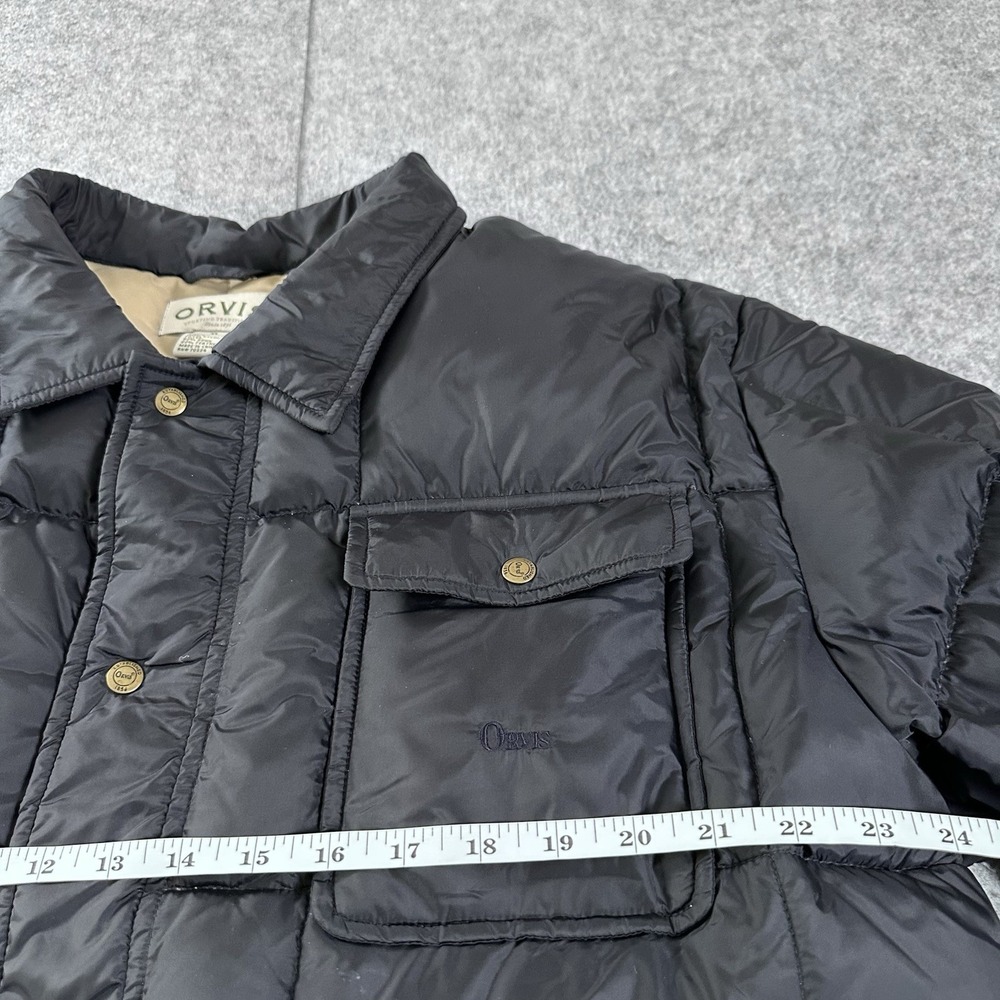 Orvis Goose Down Puffer Jacket XL Snap Outdoor Fishing Hunting Navy Blue Mint - Picture 8 of 13